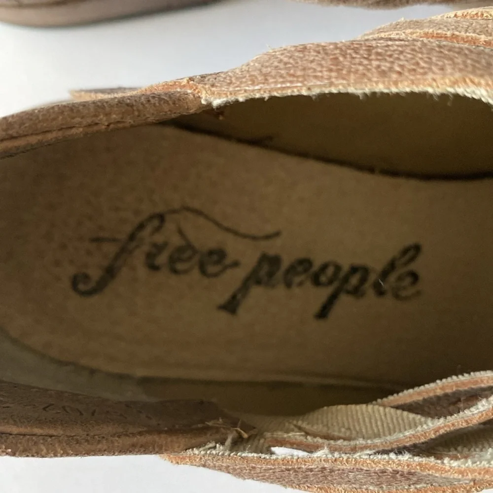 Free People lost valley leather ankle boots brown women’s 37 strappy